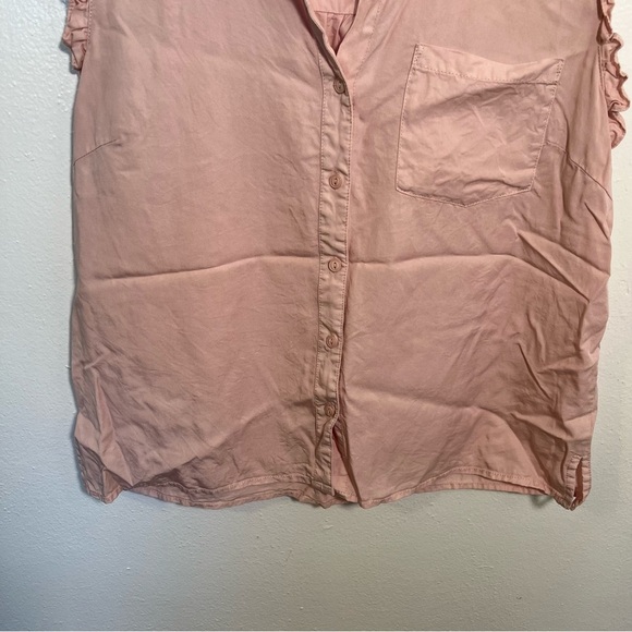 Velvet Heart Sleeveless Button Down Blouse Light Pink L - Picture 4 of 11